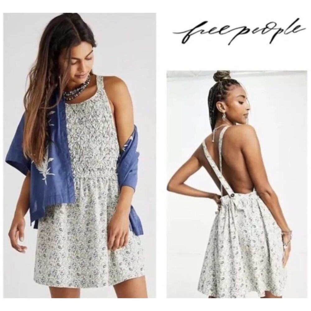 Free People Cream Floral Midi Dress